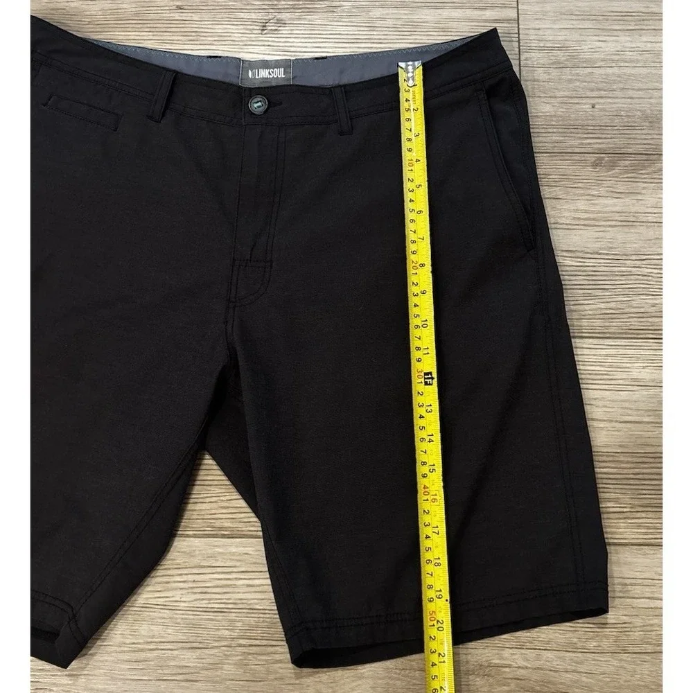 Linksoul Boardwalker Shorts Mens 38 Black Performance Stretch Chinos Golf Casual